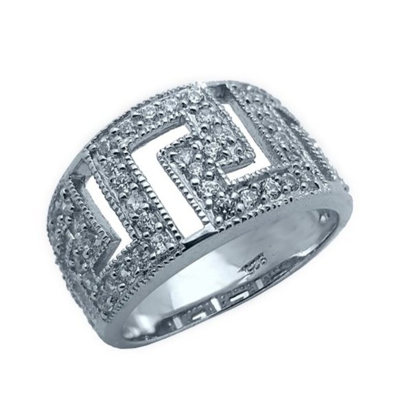 COPY - Pure .925 Sterling Silver Ring with Sparkling CZ Stones - Picture 2 of 2